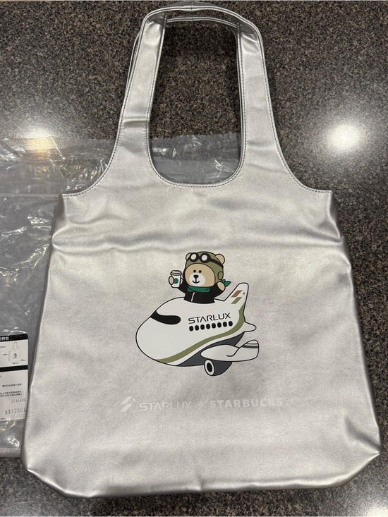 Starbucks Handbags - Starbucks + Starlux Taiwan Exclusive Aviation Silver Tote Bag New